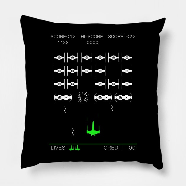 Space Invaders Mashup - Retro Shirt Pillow by HelloGreedo