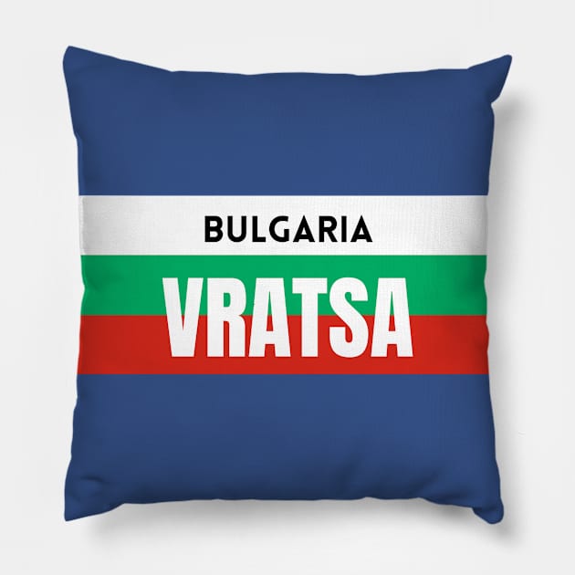 Vratsa City in Bulgarian Flag Pillow by aybe7elf