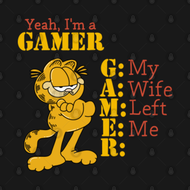 GAMER Garfield TShirt TeePublic