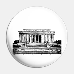 LINCOLN MEMORIAL ink painting.1 Pin