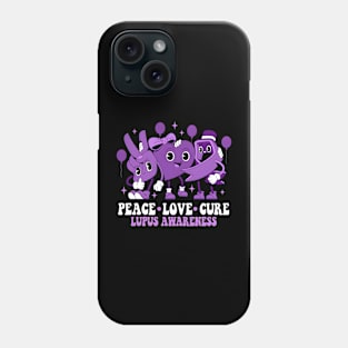 Purple Ribbon Survivor Groovy Lupus Awareness Phone Case