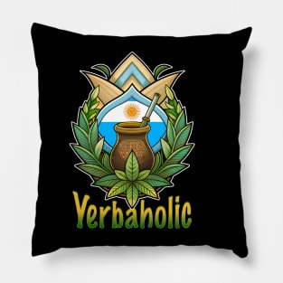 Yerbaholic Retro Bombilla for Argentinian Yerba Mate Tea Lovers Pillow