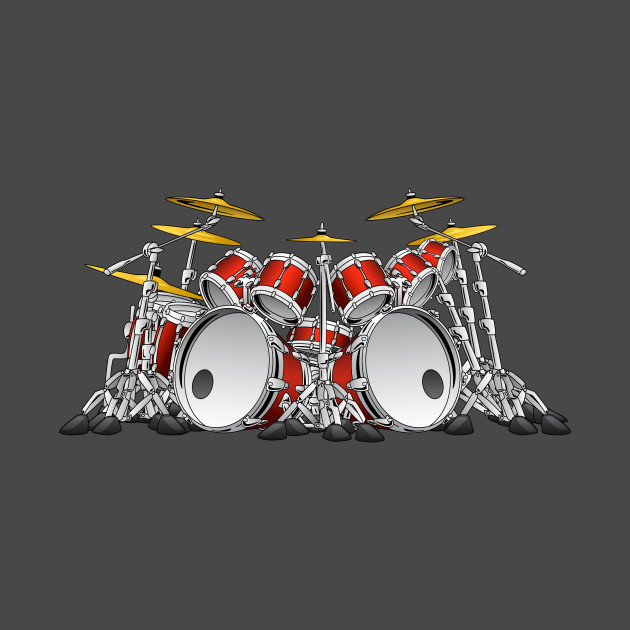 10 Piece Drum Set Cartoon - Drums - Phone Case