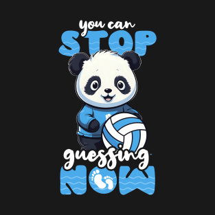 Volleyball Pregnancy Shirt | Can Stop Guessing Now Panda T-Shirt