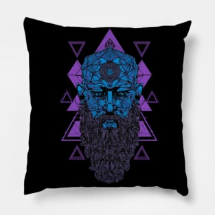 Geometric Viking Godhead version 2 (without background) Pillow