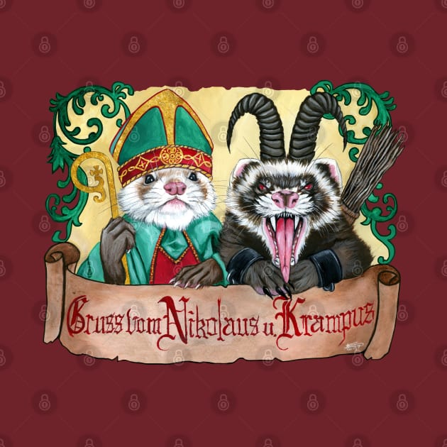 Greetings from St Nick and Krampus by SierraTiegsArt