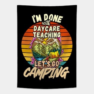 DAYCARE TEACHING AND CAMPING DESIGN VINTAGE CLASSIC RETRO COLORFUL PERFECT FOR  CHILDCARE TEACHER AND CAMPERS Tapestry