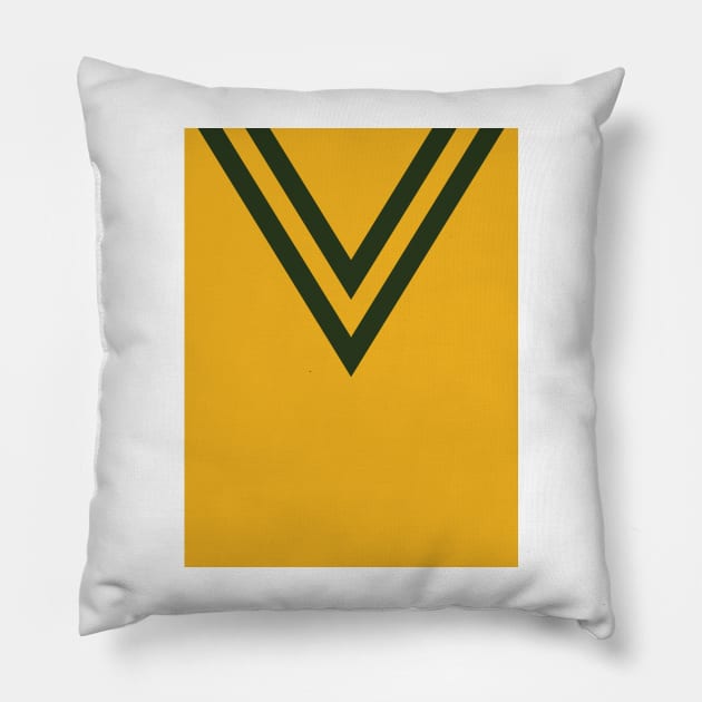 Australia 1957 Home Yellow Green Chevron Rugby League Pillow by Culture-Factory