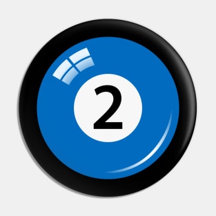 Number two 2 pool billiard ball Pin