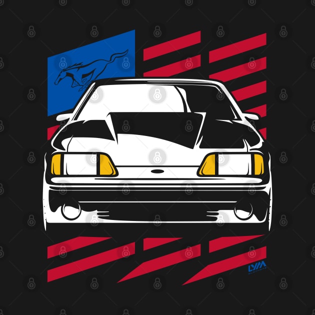 Foxbody Ford Mustang GT US Flag by LYM Clothing