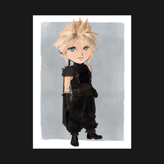 Chibi Cloud Strife Final Fantasy by LEYUNART