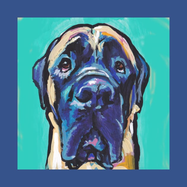 English Mastiff Dog Pop Art by bentnotbroken11