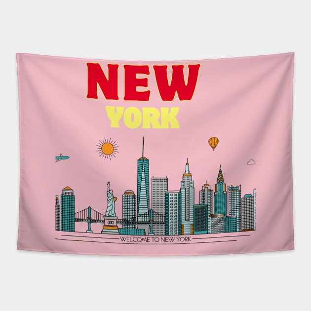 New york city Tapestry by Dress Wild