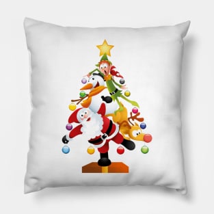 Santa and Friends Funny Transparent Christmas Tree Pillow