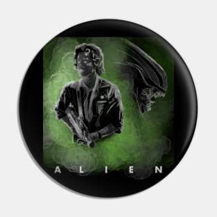 Ripley and alien in fog Pin