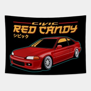 Civic Red Candy Jdm Car Tapestry