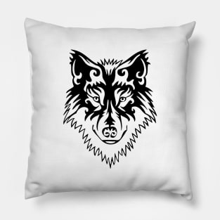 Wolf v4 Black Pillow