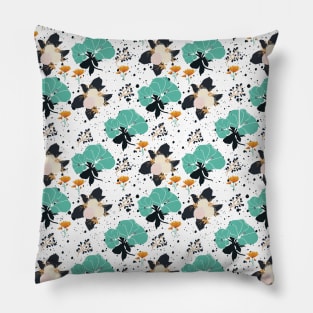 Turquoise Floral Pattern Pillow