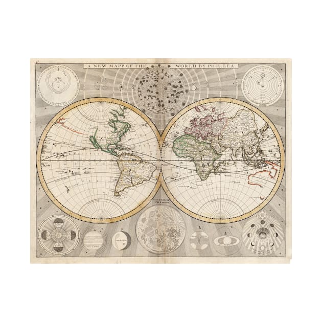 Vintage Map of The World (1687) by Bravuramedia