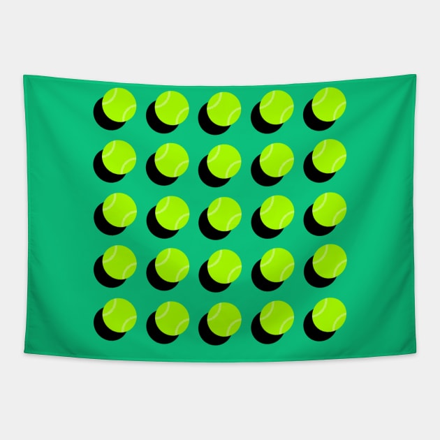 Tennis Ball Grid Tapestry by LetsOverThinkIt