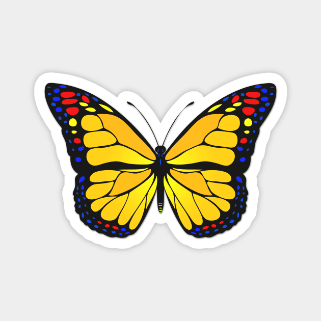 Yellow butterfly Magnet by Gaspar Avila