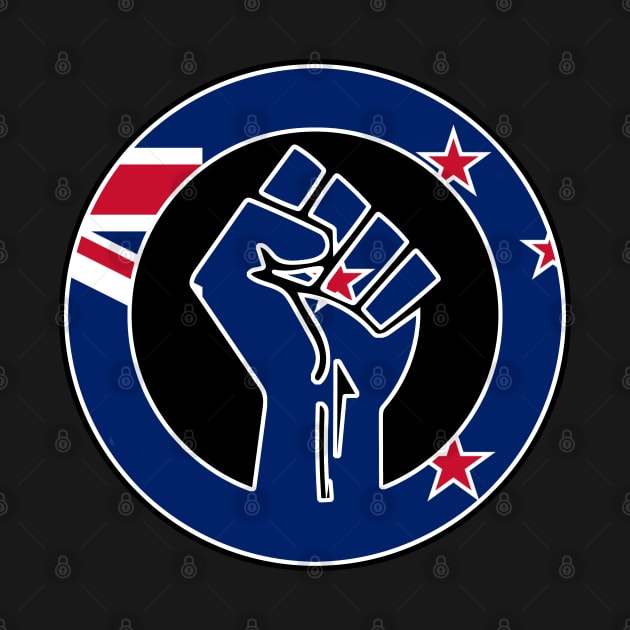 Black Lives Matter Fist Circled Flag New Zealand by aaallsmiles
