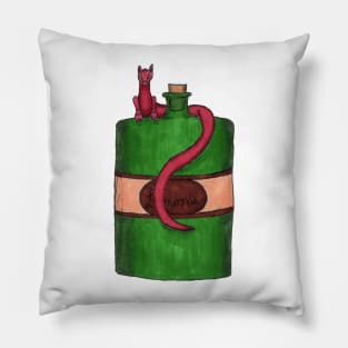 Pink and Green Potion Dragon Pillow