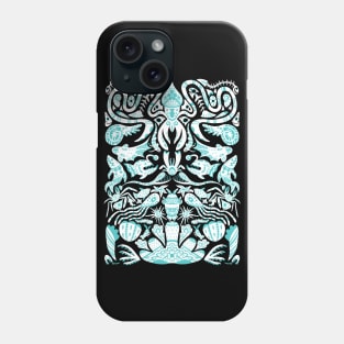 Deep Sea Food Chain Pattern (white) Phone Case