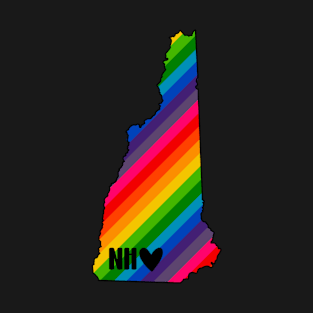 USA States: New Hampshire (rainbow) T-Shirt