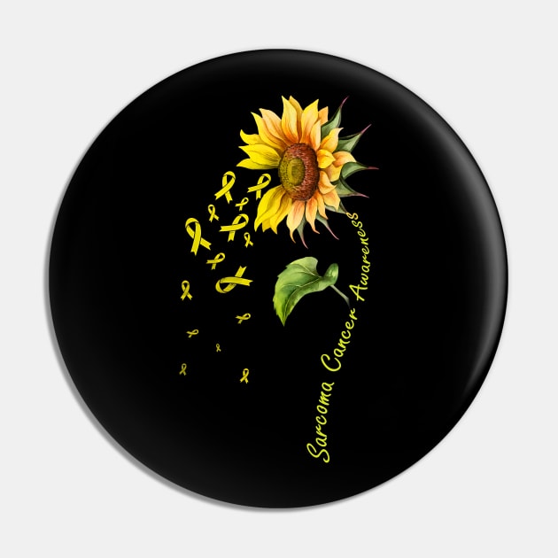 Sarcoma Cancer Awareness Sunflower Pin by JazlynShyann