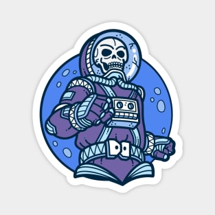 Retro Space Skeleton in Spacesuit Magnet