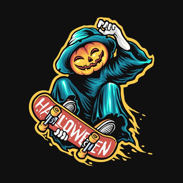 Awesome Skateboarding Grim Reaper by SLAG_Creative