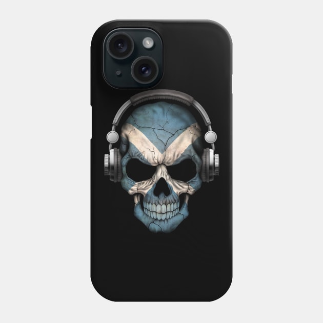 Dark Skull Deejay with Scottish Flag Phone Case by jeffbartels