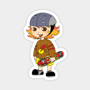 cool skateboarding girl Magnet