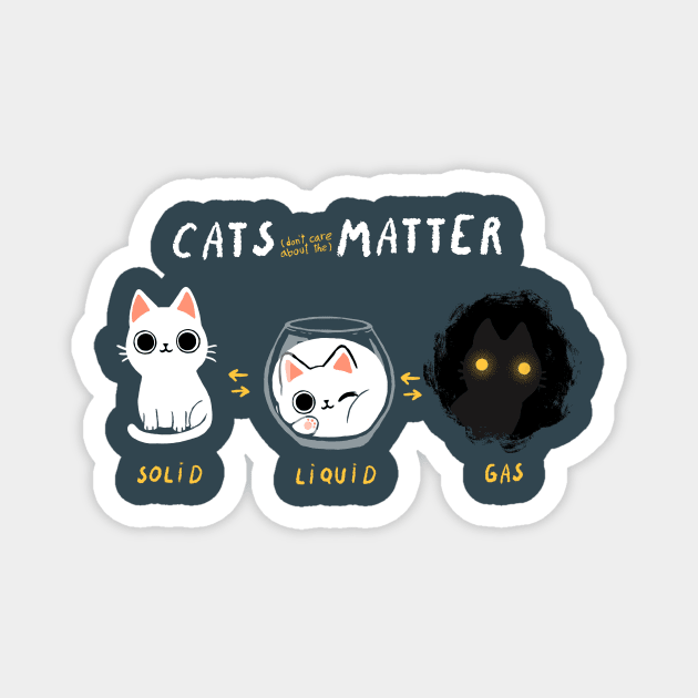 Cats Matter - Funny Science Kitty - Physics Cat Magnet by BlancaVidal