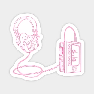 Portable Tape Player (Cyclamen Pink Lines) Analog / Music Magnet