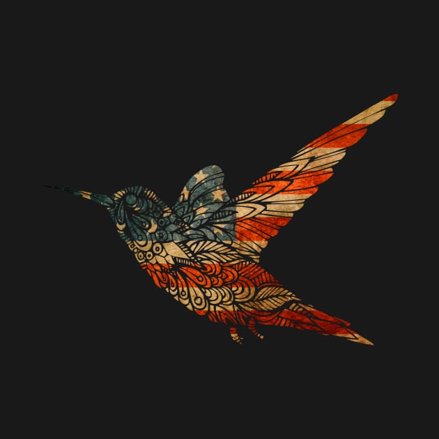 Hummingbird flag fly by Kaileymahoney