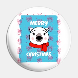 CHRISTMAS Sweater White Polar Bear Pin