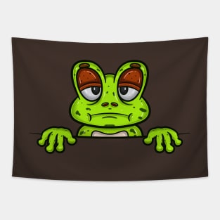 Frog Cartoon With Bored Face Expression Tapestry