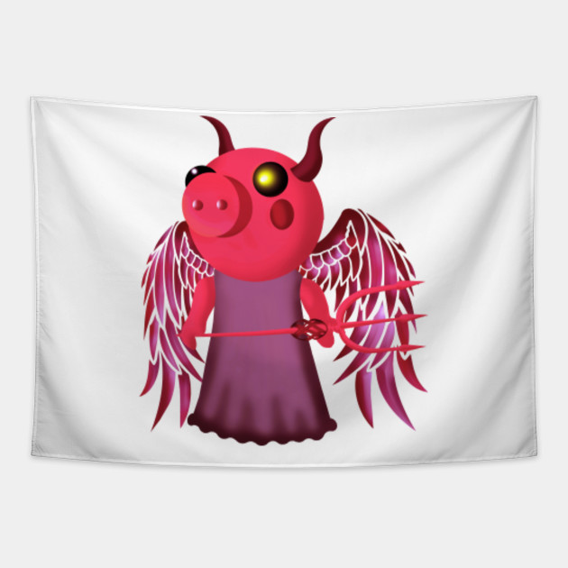 Piggy Roblox Devil Roblox Game Tapestry Teepublic - devil roblox logo