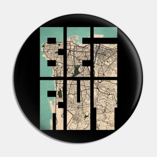 Beirut, Lebanon City Map Typography - Vintage Pin