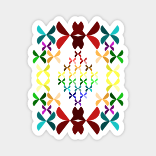 Abstract rainbow framed Magnet