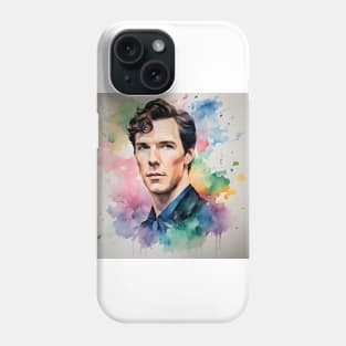 colorful sketch with   Benedict Cumberbatch Phone Case