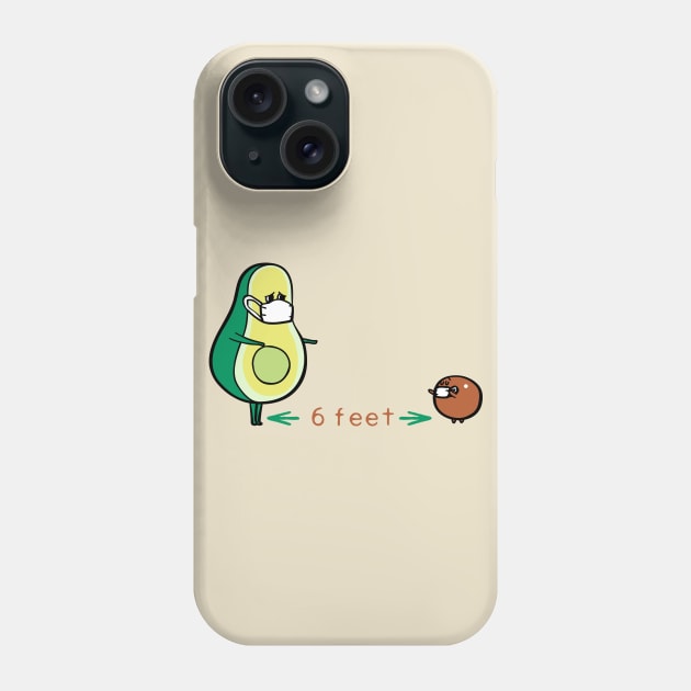 Social Distancing Avocado Phone Case by huebucket