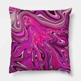 Pink and Purple Digital Fluid Art Pillow