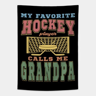 Favorite Hockey Player Grandpa Vintage Funny Text Tapestry