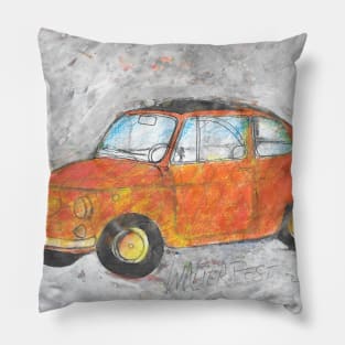 Fiat 500 - orange Pillow