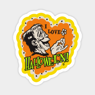 Vintage Retro I Love Halloween Magnet