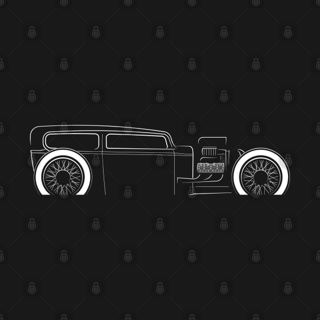 1932 Ford Model A Ratrod - profile stencil, white by mal_photography