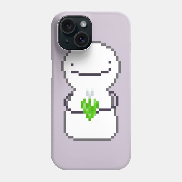 dream blob holding white tulip pixel art Phone Case by sezawhatever